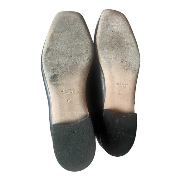 Women's Black Mary Jane Leather Flats with Strap - Picture 3 of 4